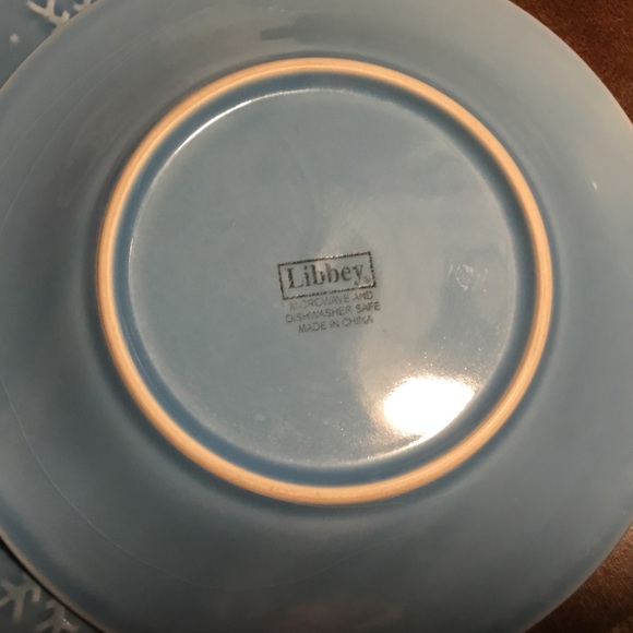❄️Libbey Blue Snowflake 8.25" Salad/Appetizer Plate~Set of 3 - Picture 3 of 5